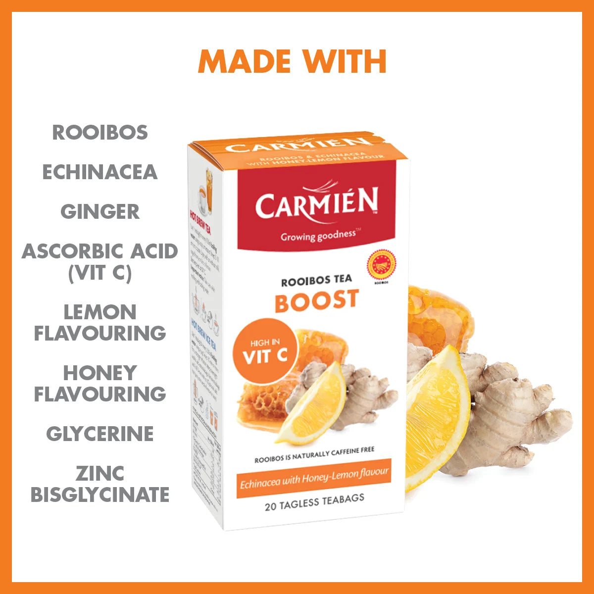 Carmien Boost With Vitamin C Rooibos Tea (20 Bags)