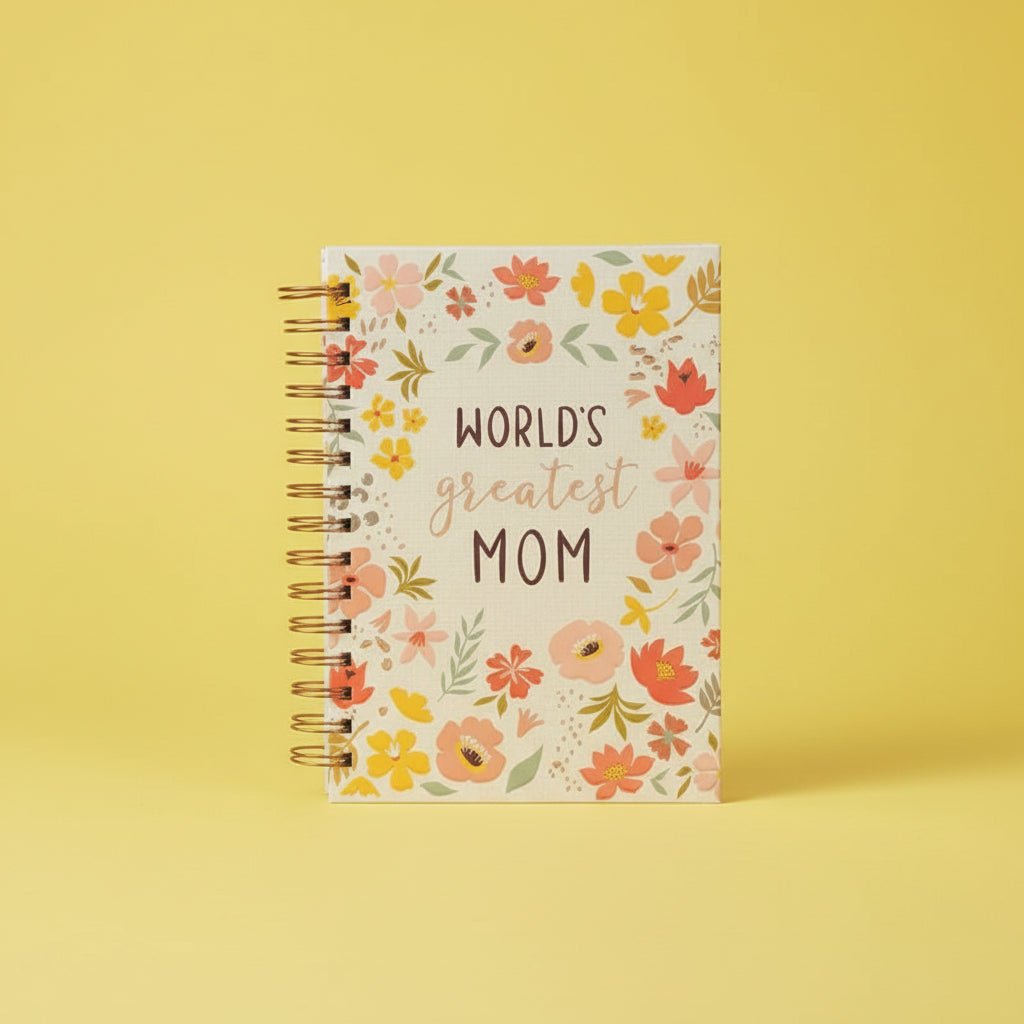 World's Greatest Mom Floral Hardcover Wirebound Journal.
