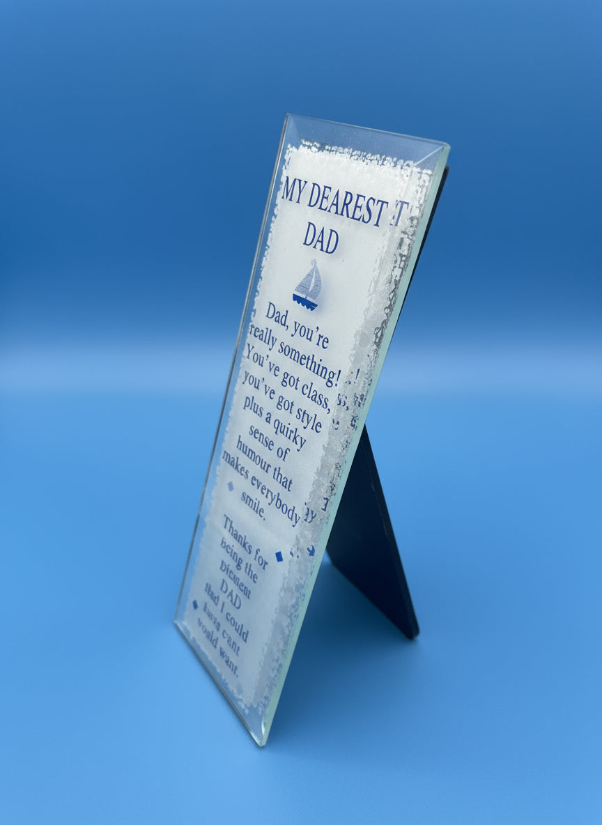 Decorative Plaque Dad Message - Glass Frame