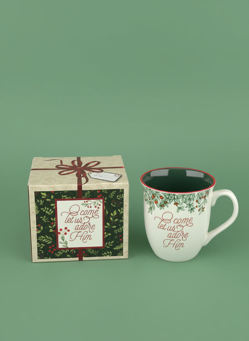 Come Let Us Adore Him - White - Ceramic Mug
