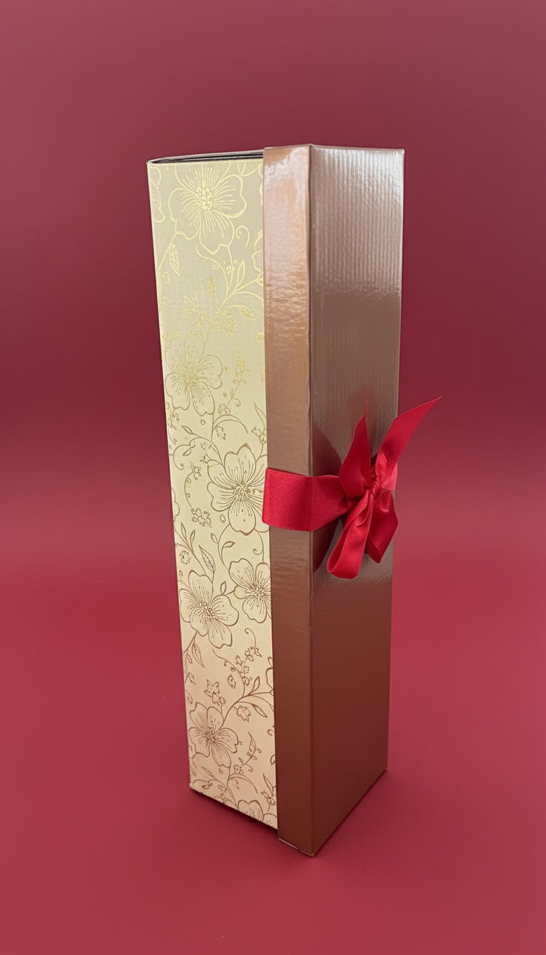 Posh Gift Box - Gold With Red Ribbon