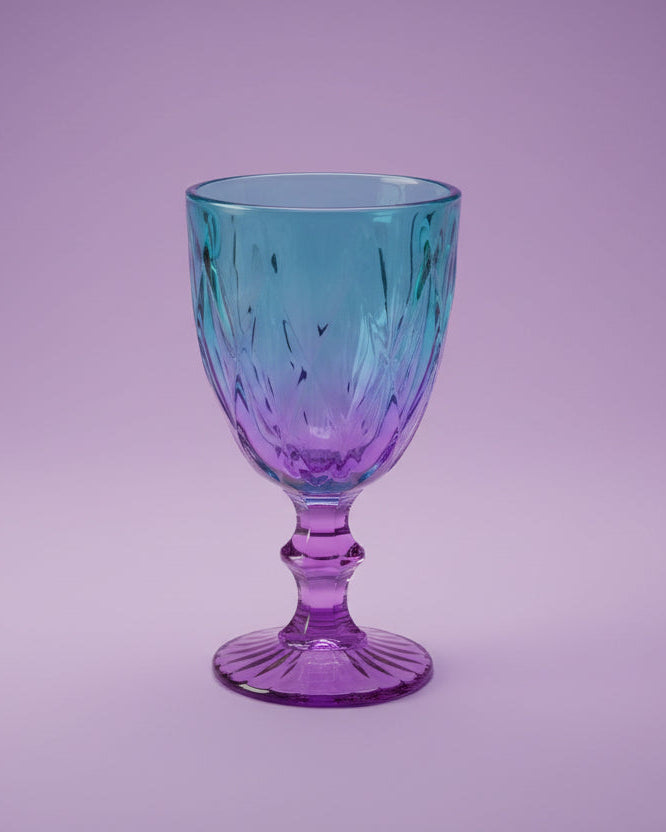 Tropical Wine Glass 330ml - Purple & Blue