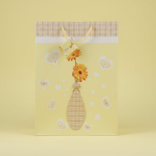 Yellow Sunflower Large Giftbag - 3D Vase