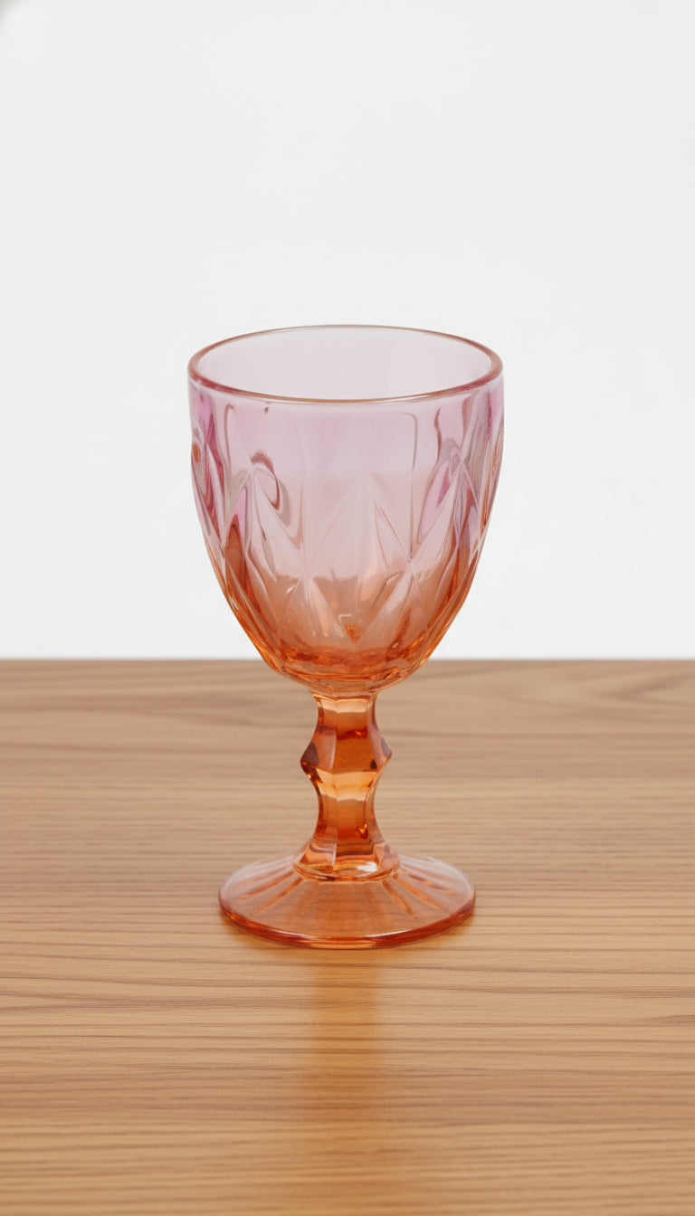 Tropical Wine Glass 330ml - Pink & Orange