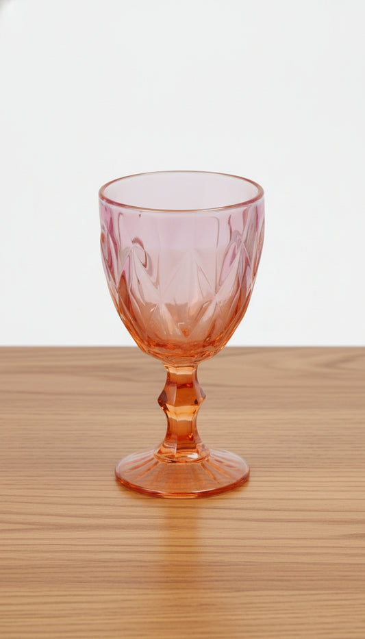 Tropical Wine Glass 330ml - Pink & Orange