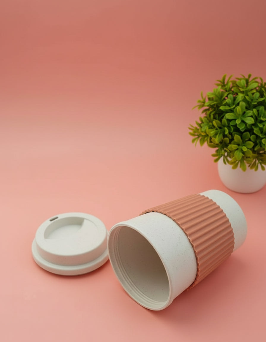 Reusable Coffee or Tea Cup with Lid: Portable Eco-Friendly Travel Mug 15.2 oz