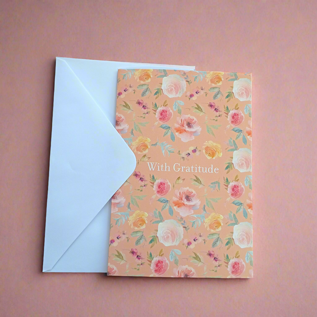 With Gratitude Floral Greeting Card