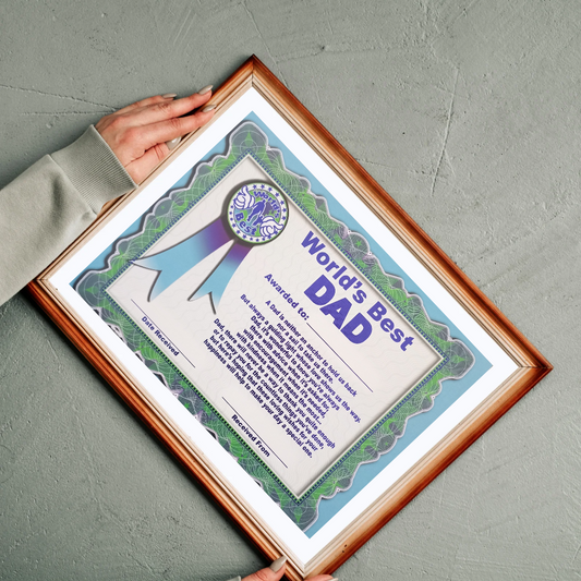 World's Best Dad Certificate