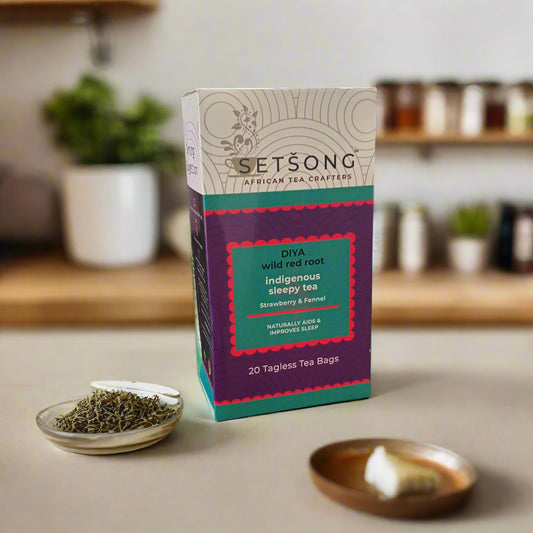 Setsong - Diya Wild Red Root Tea: Strawberry & Fennel Tea - 20 Tagless Teabags