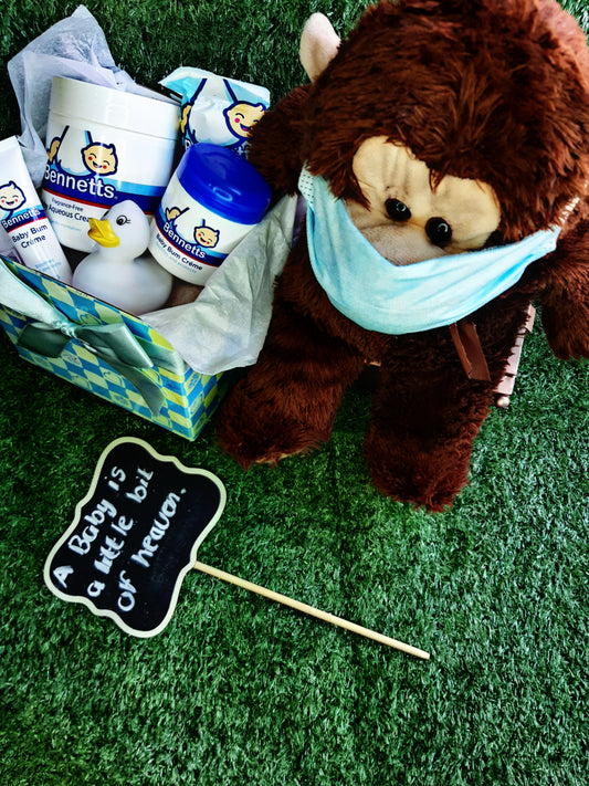 baby esstientials & teddy bear