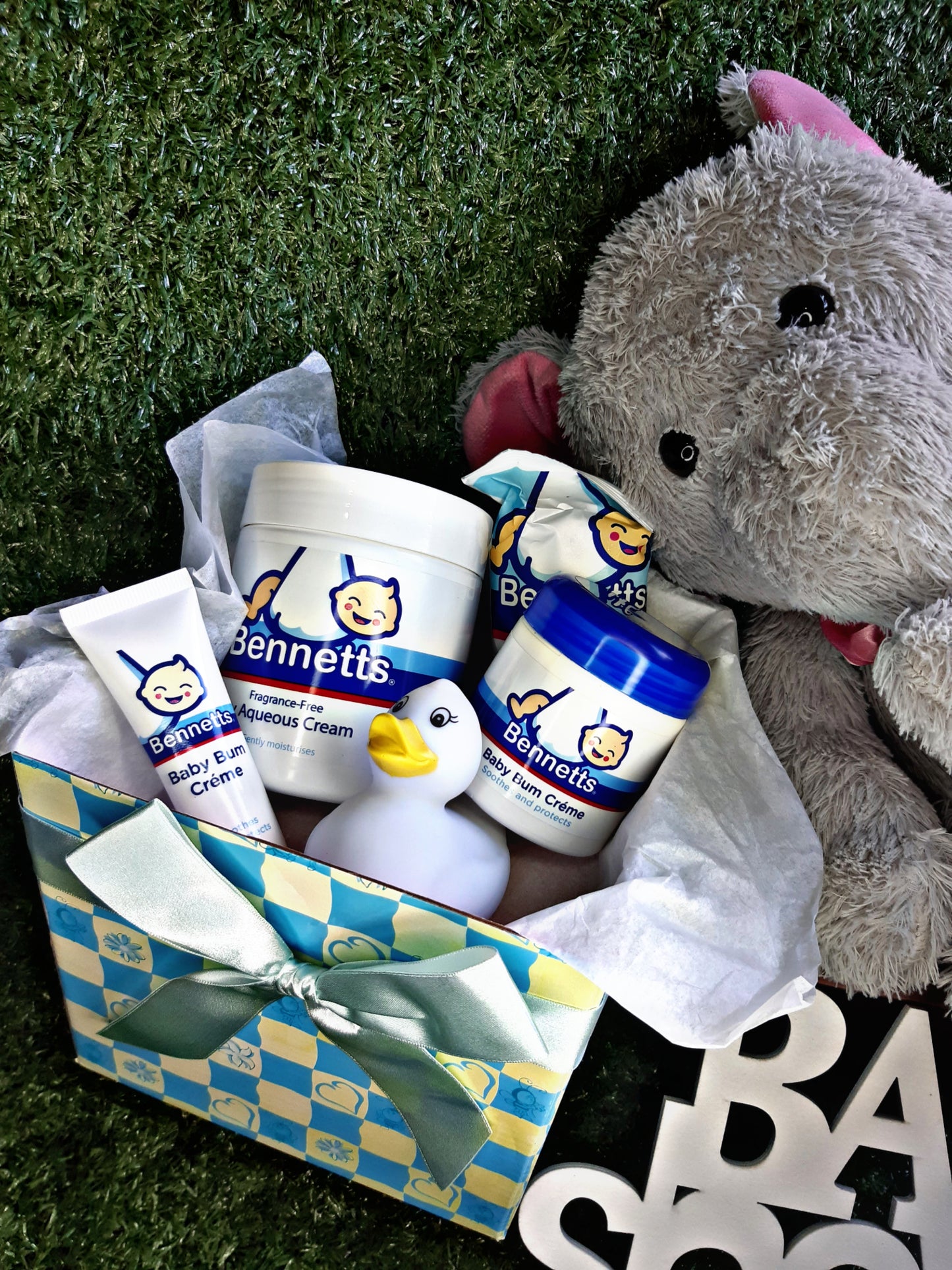 baby esstientials & teddy bear