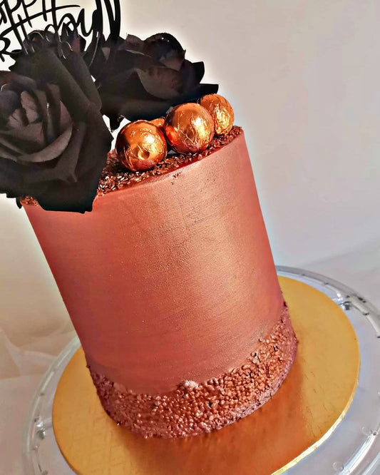 Calendula - Rose Gold & Black Themed Cake