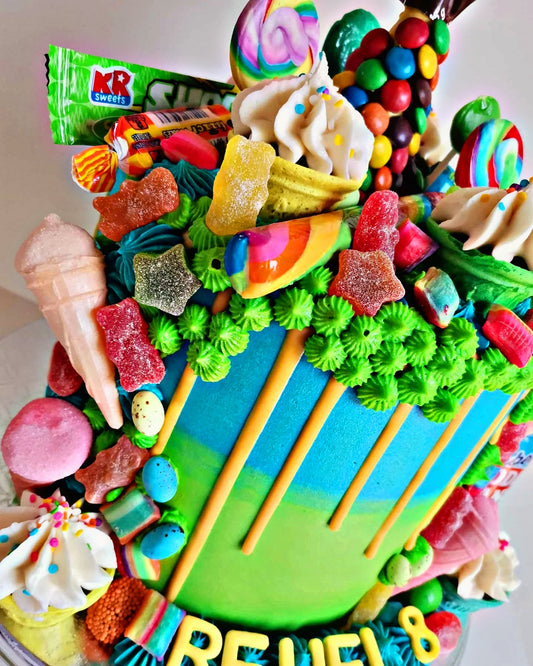 Blue & Green Candy Cake