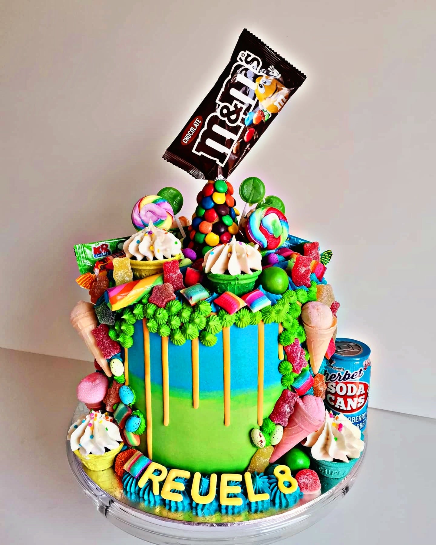 Blue & Green Candy Cake
