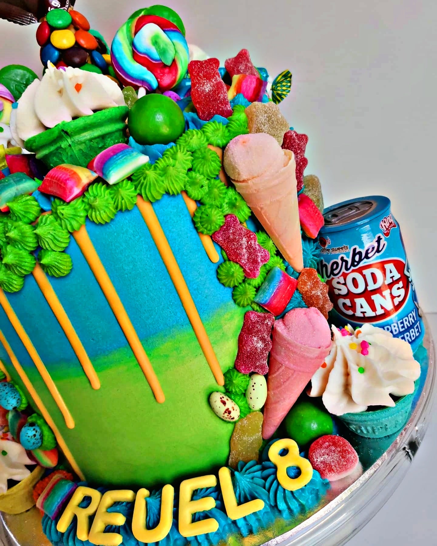 Blue & Green Candy Cake