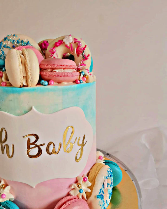 Gender Reveal Ombre Cake