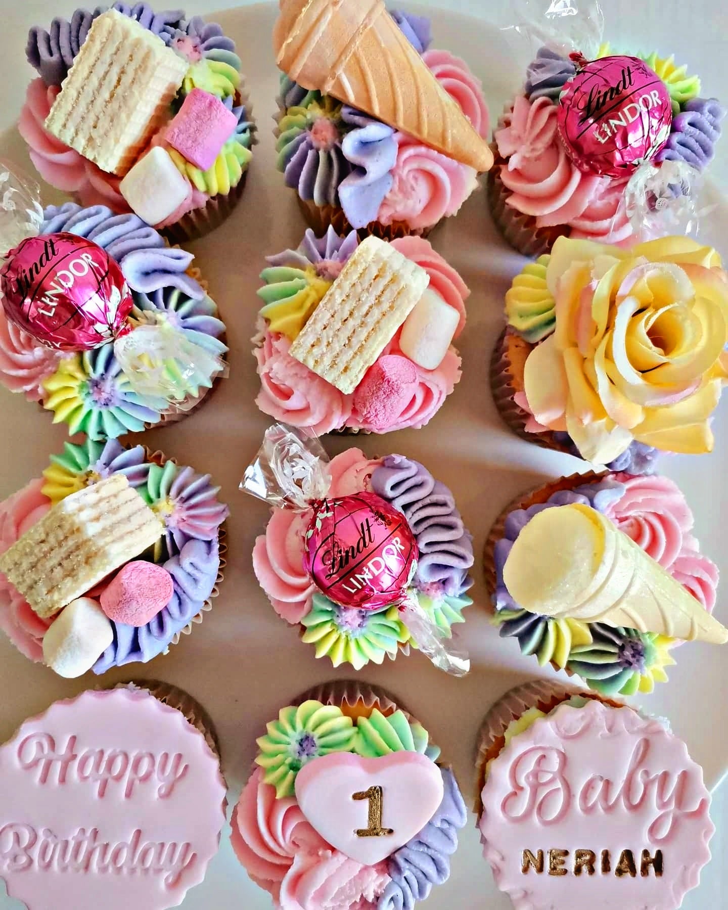 Floral Birthday Cupcakes