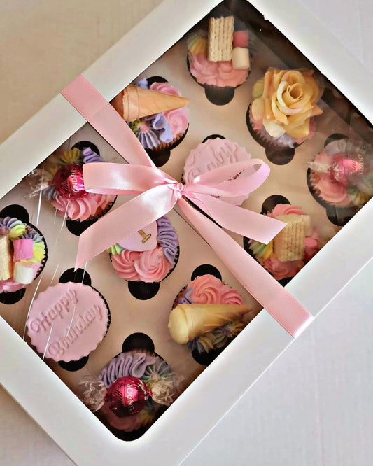 Floral Birthday Cupcakes