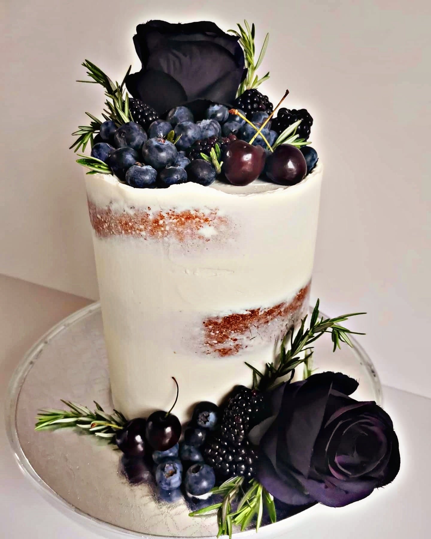 Black Rose Naked Cake