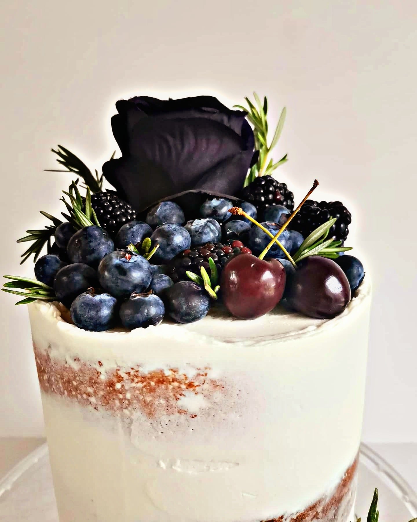 Black Rose Naked Cake