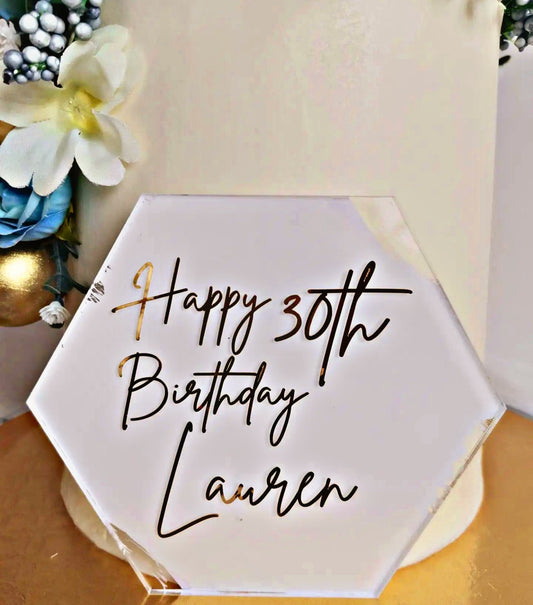 Navy & Gold Birthday Cake