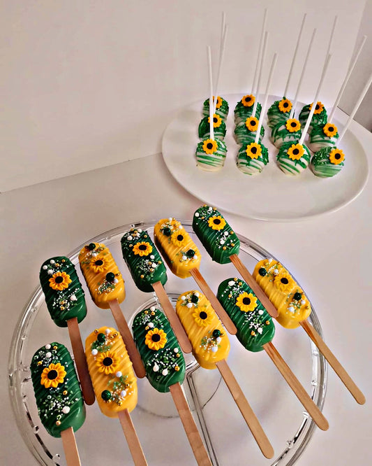 Sunflower Themed Cakesicles/ Cake Pops