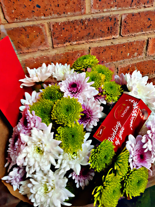 Mixed Bouquet Arrangement & Chocolate