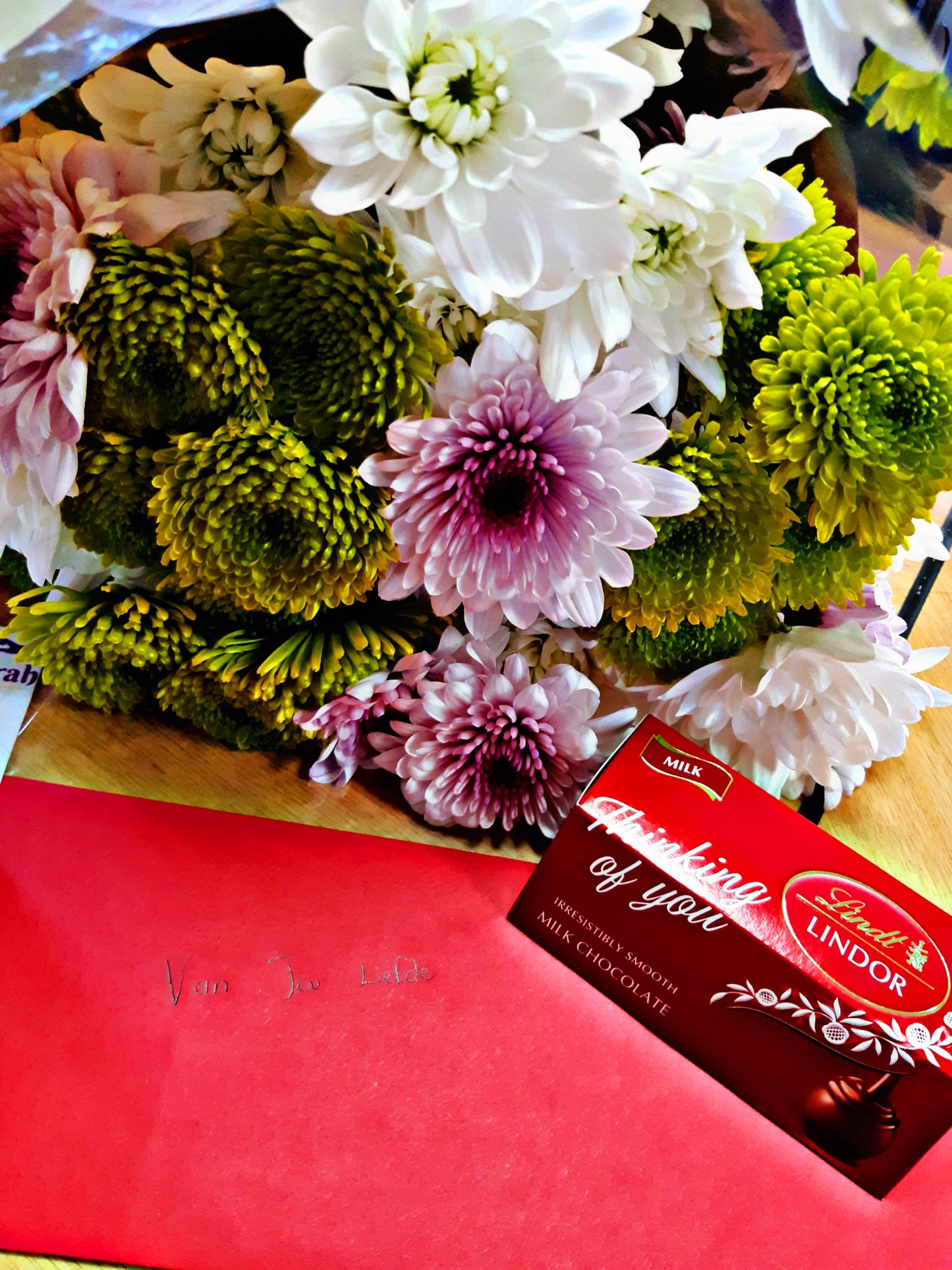 Mixed Bouquet Arrangement & Chocolate