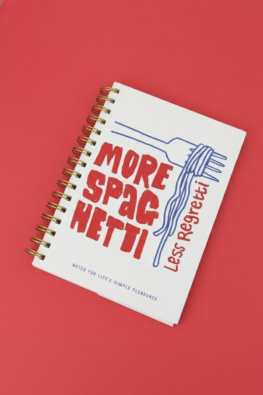 More Spaghetti Less Regretti  Spiral Notebook