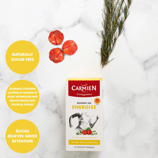 Carmien Energise With Guarana Rooibos Tea (20 Tagless Bags)