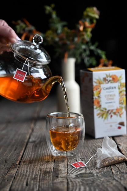 Carmién Citrus Chai Rooibos - 20 Tagged Pyramid Teabags