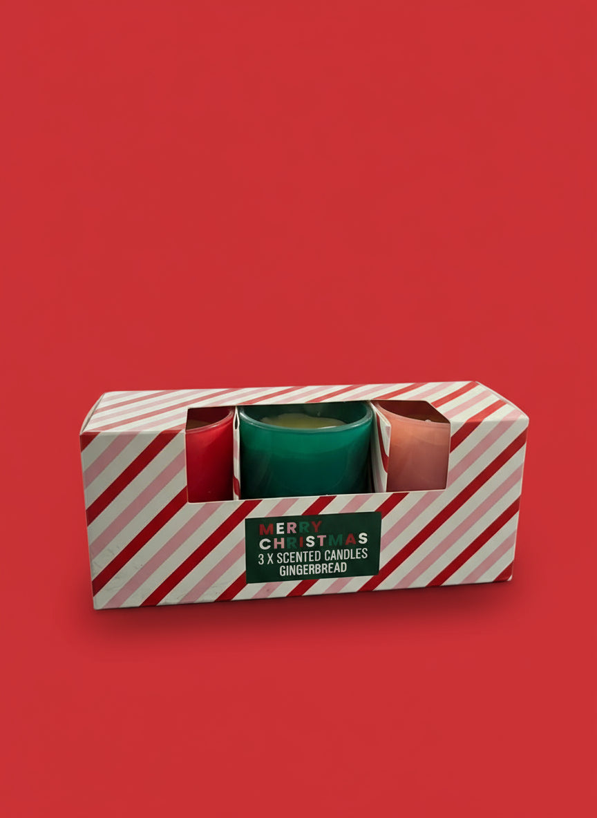 3 x Gingerbread Scented Festive Candles