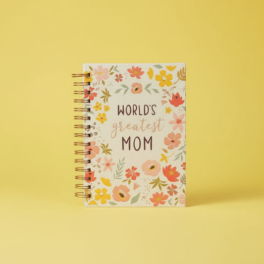World's Greatest Mom Floral Hardcover Wirebound Journal.