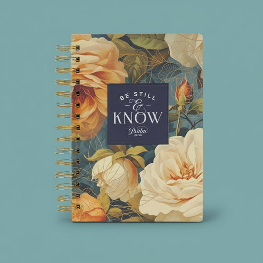 Be Still and Know Floral Hardcover Wirebound Journal