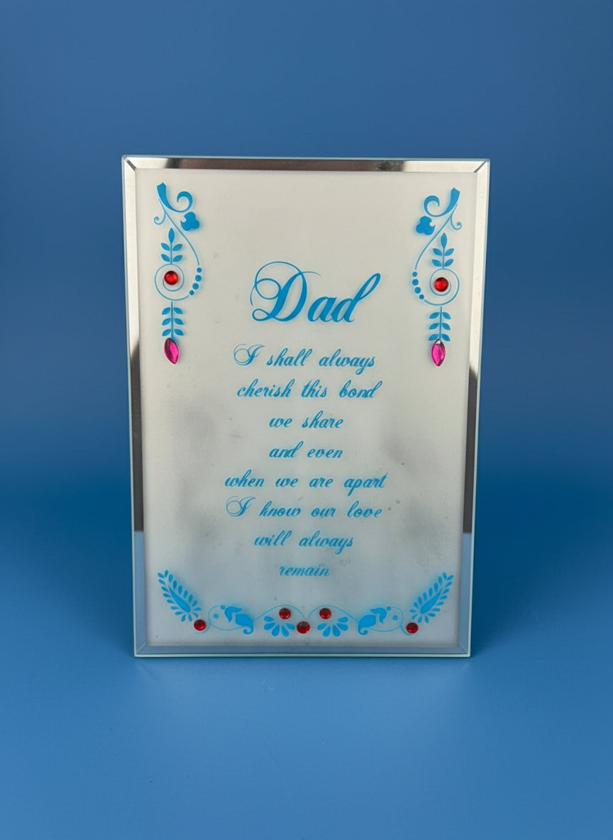Decorative Plaque Dad Message - Glass Frame