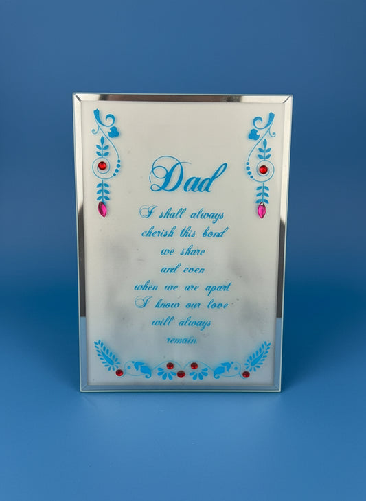 Decorative Plaque Dad Message - Glass Frame