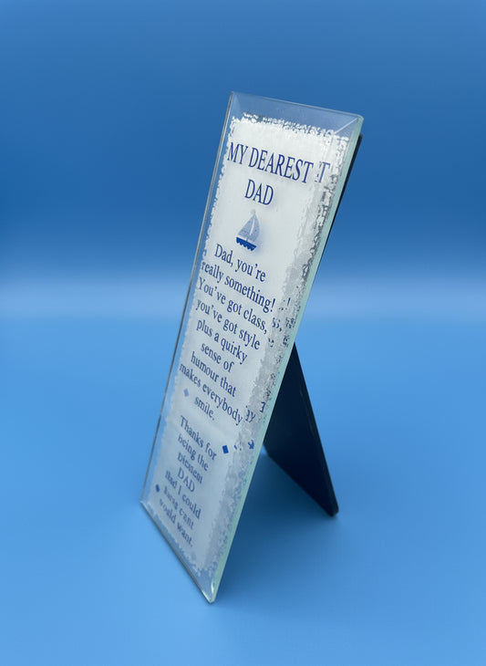 Decorative Plaque Dad Message - Glass Frame