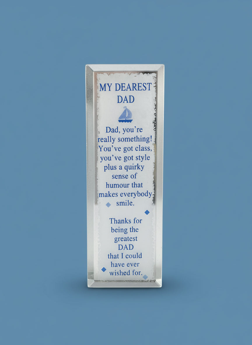 Decorative Plaque Dad Message - Glass Frame