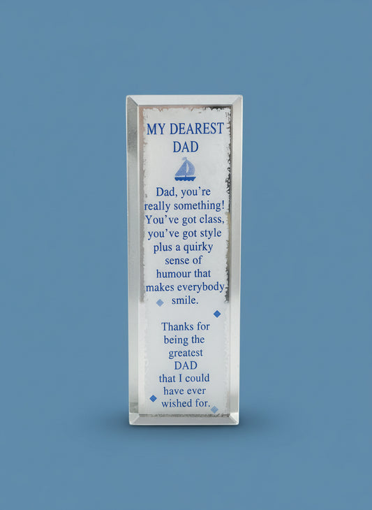 Decorative Plaque Dad Message - Glass Frame