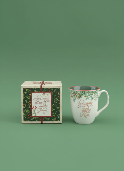Come Let Us Adore Him - White - Ceramic Mug