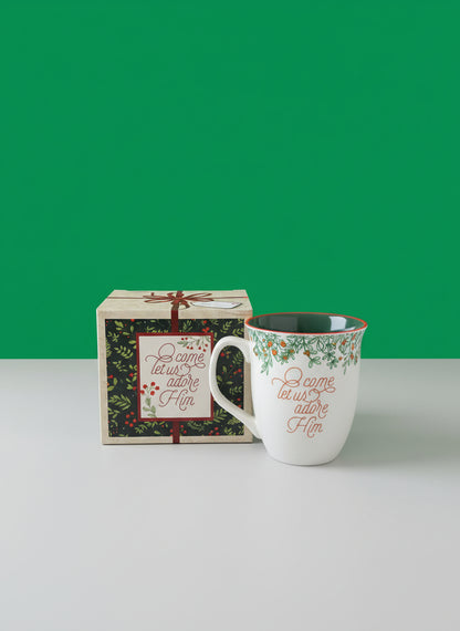 Come Let Us Adore Him - White - Ceramic Mug
