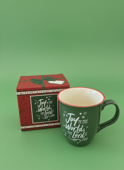 Joy To The World The Lord Has Come  - Green - Ceramic Mug