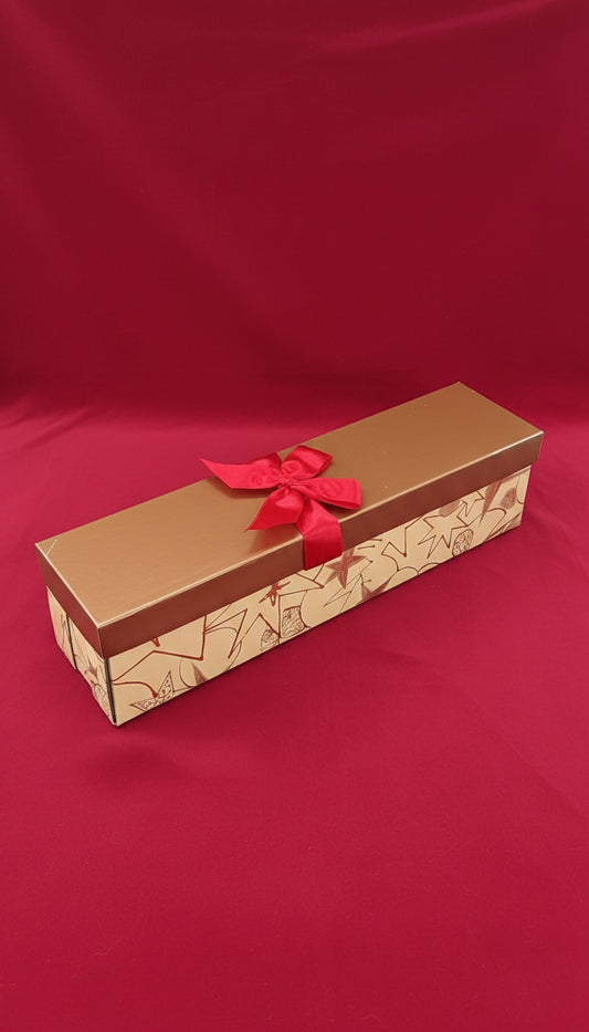 Posh Gift Box - Gold With Red Ribbon