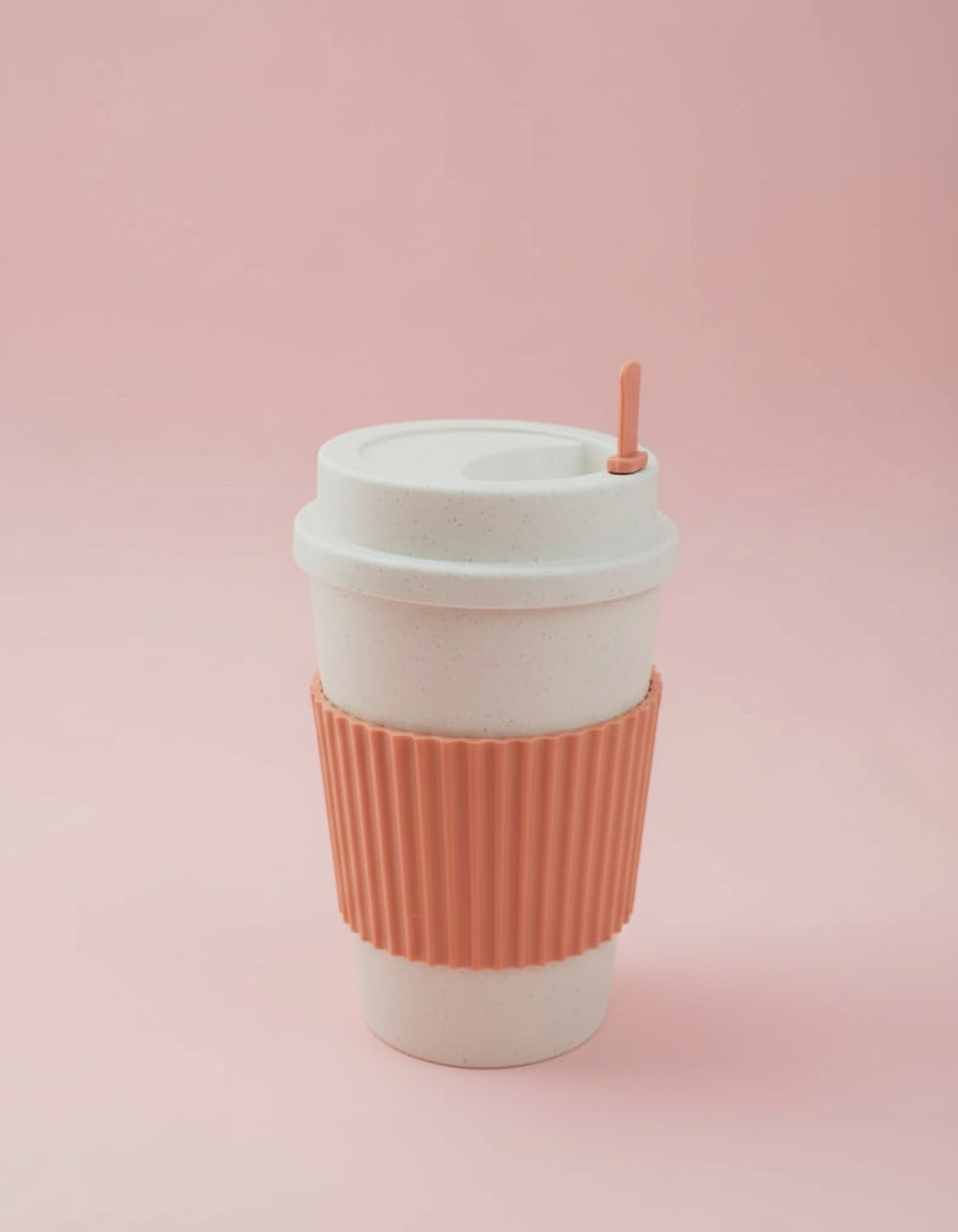 Reusable Coffee or Tea Cup with Lid: Portable Eco-Friendly Travel Mug 15.2 oz