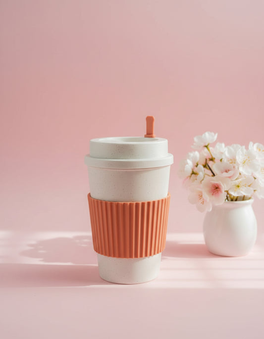 Reusable Coffee or Tea Cup with Lid: Portable Eco-Friendly Travel Mug 15.2 oz