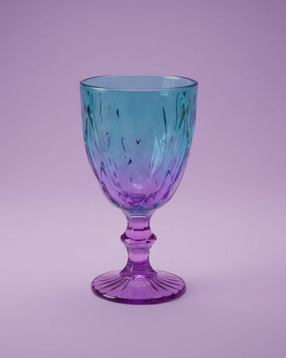 Tropical Wine Glass 330ml - Purple & Blue