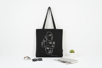 Line Art Woman Abstract Tote Bag