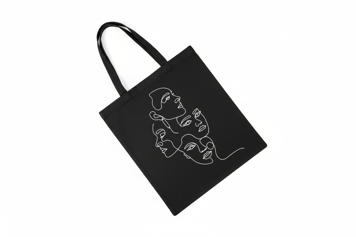 Line Art Woman Abstract Tote Bag