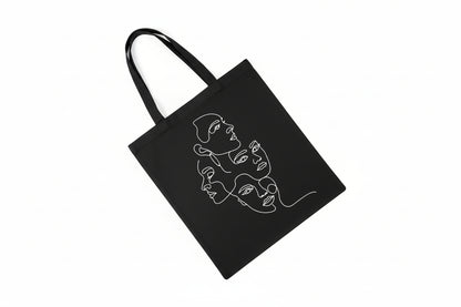 Line Art Woman Abstract Tote Bag