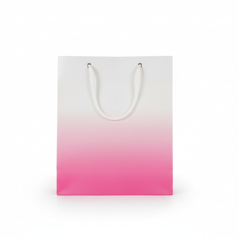 Pink & White Gift Bag - With Pink Speckled Pattern - Medium Gift Bag